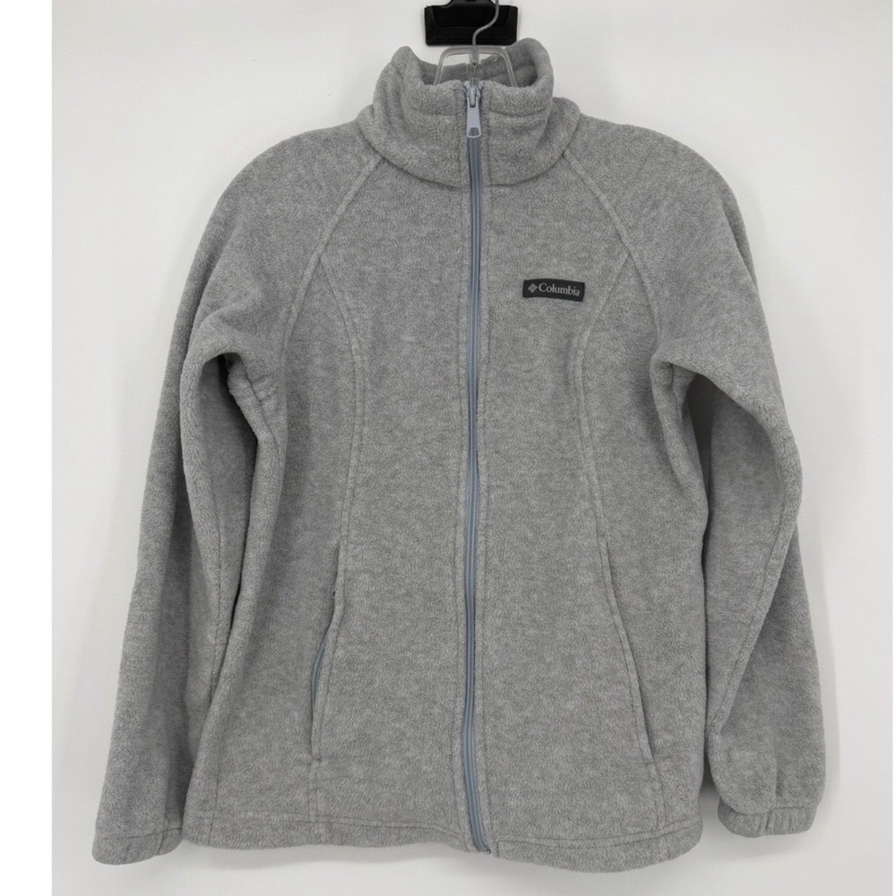 Columbia Womens Benton Springs Full Zip Fleece Jacket Gray Size Medium Neck - Picture 1 of 4